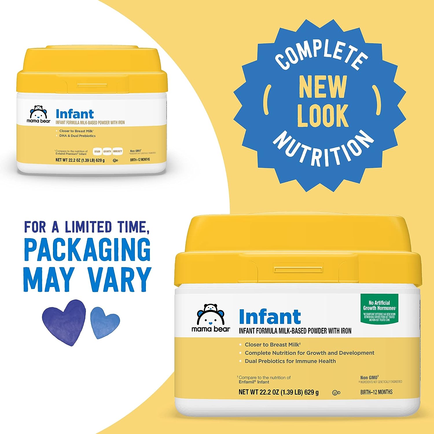 Brand - Mama Bear Infant Milk-Based Baby Formula Powder with Iron, Dual Prebiotics, Omega 3 DHA and Choline, Brain, Growth, Immunity, 22.2 Ounce (Pack of 1) - Image 2